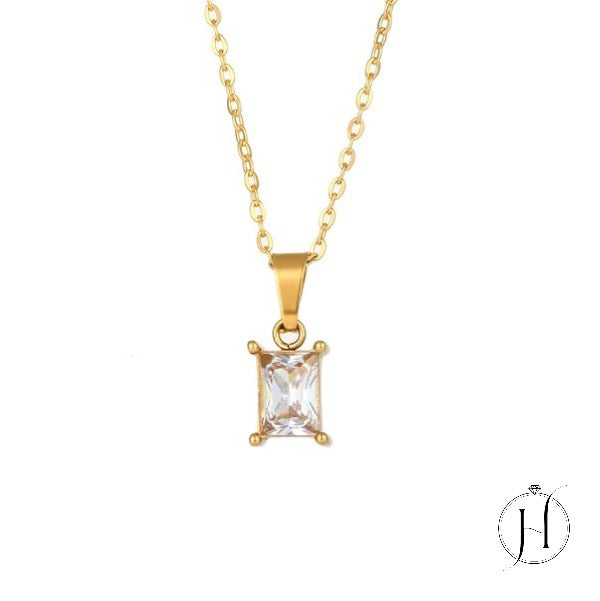 The Rectangular Stone Necklaces