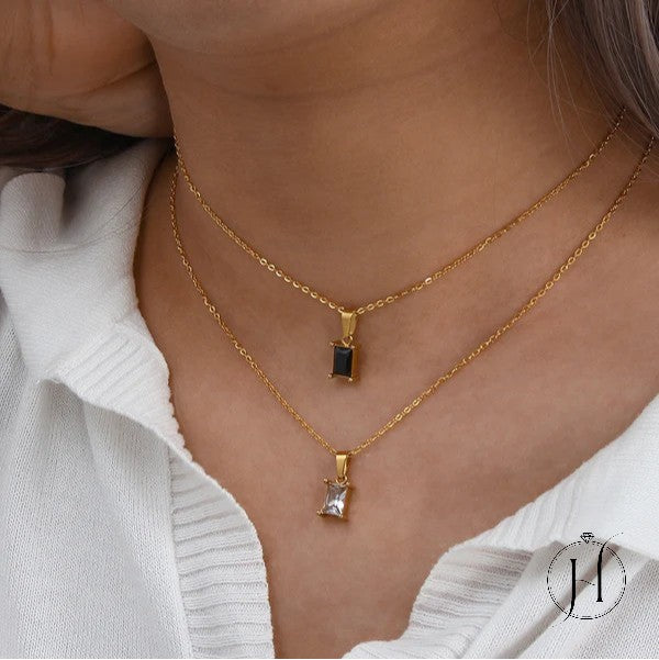 The Rectangular Stone Necklaces