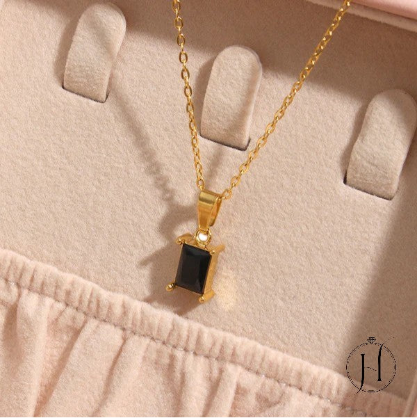 The Rectangular Stone Necklaces
