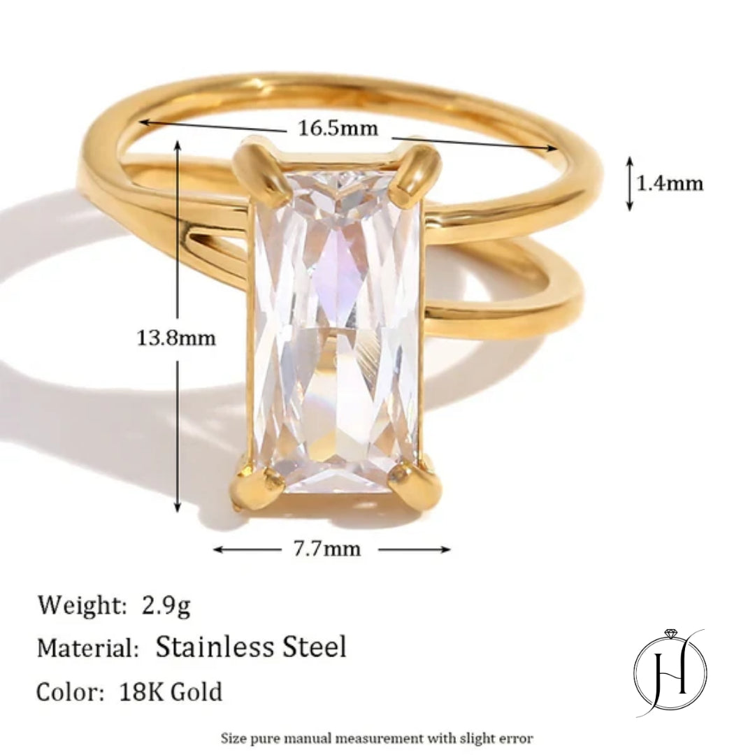 Double Helix Stone Ring