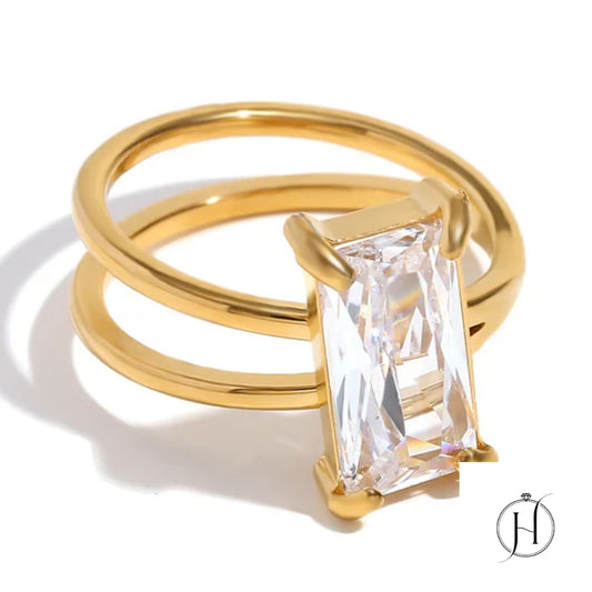 Double Helix Stone Ring
