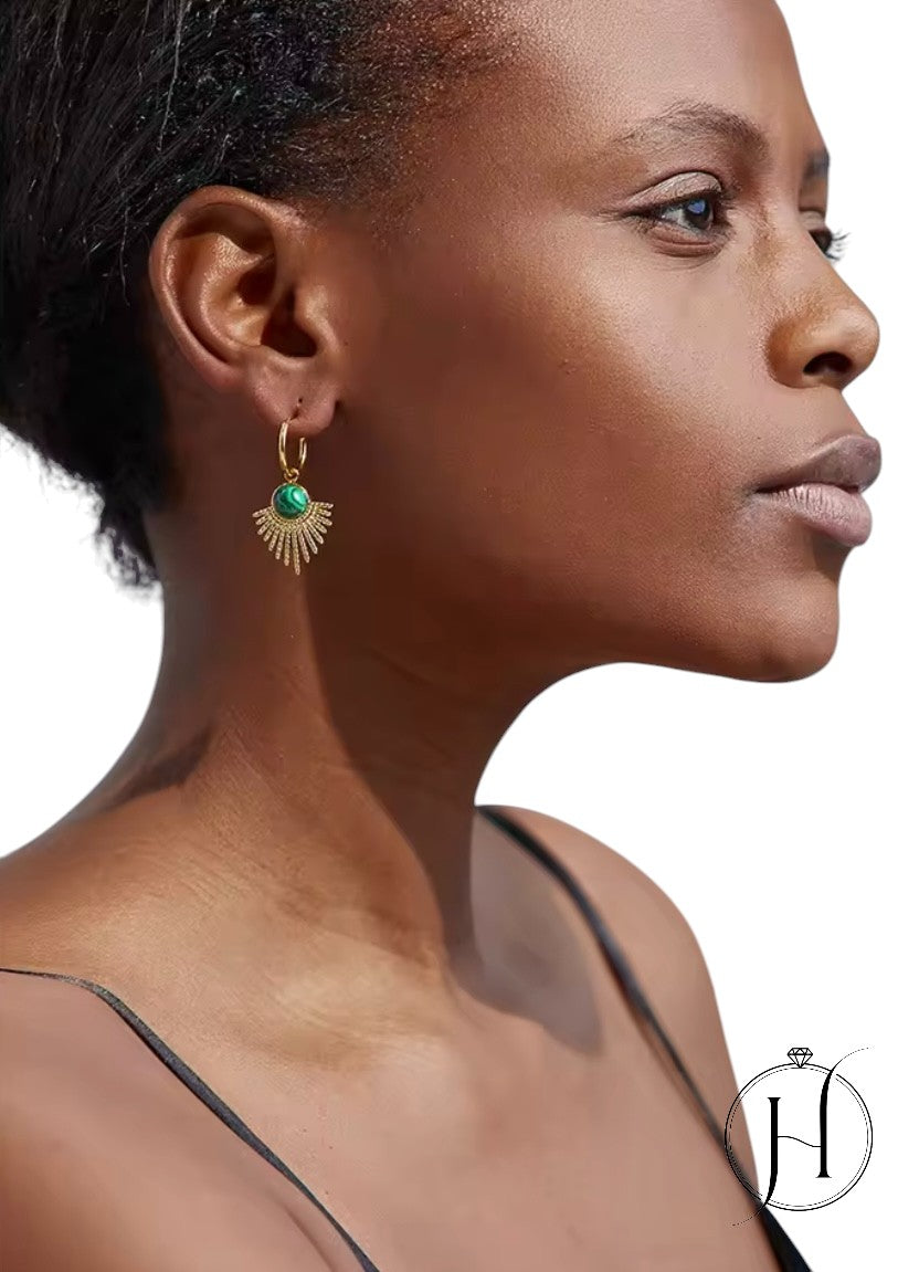 Green Leaf Earrings