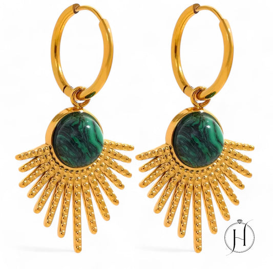 Green Leaf Earrings
